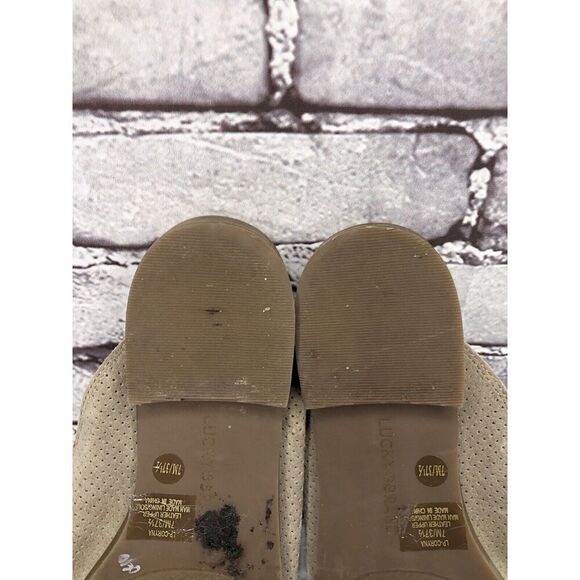 Lucky Brand Coryna Taupe Suede Leather Slip On Mules Flats Women Sz 7M US/37.5EU - Picture 13 of 16